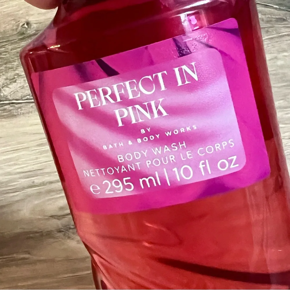 NEW Bath & Body Works PERFECT IN PINK 3 Piece Set Lot Lotion Body Wash Fine Mist